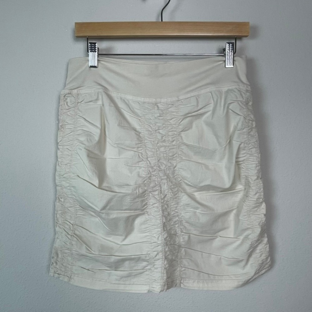 XCVI Wearables The Trace Skirt Ruched Mini Skirt Cream Off White Womens Medium‎